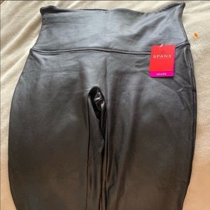 Spanx faux leather leggings.